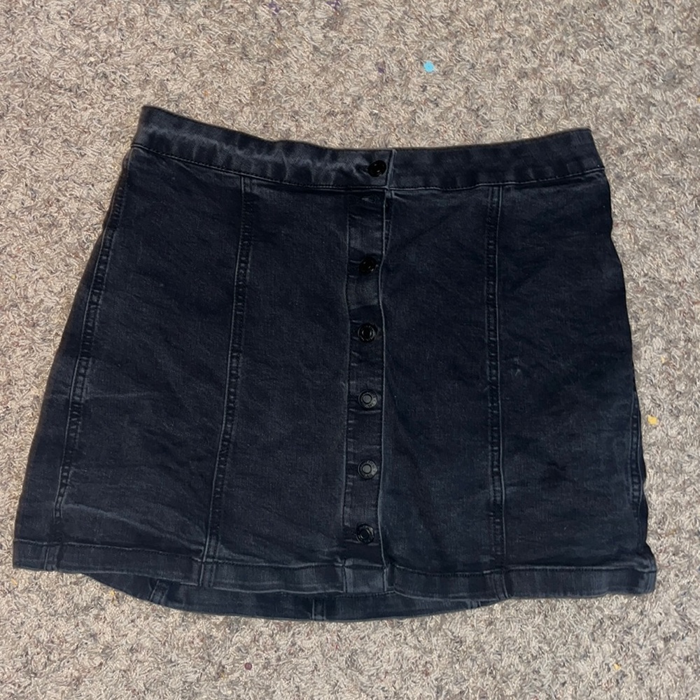 black jean skirt